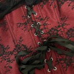 Top corsé de encaje floral con diseño de hombros descubiertos para mujer, con cierre frontal y cordones en la espalda, estilo gótico, ideal para disfraces de Halloween. - Imagen 6