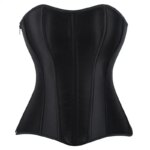 Corsé por encima del busto para mujer, Top de satén blanco y negro, corpiño sencillo y elegante, faja gótica con cremallera en la cintura, ropa moldeadora Sexy