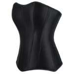 Corsé por encima del busto para mujer, Top de satén blanco y negro, corpiño sencillo y elegante, faja gótica con cremallera en la cintura, ropa moldeadora Sexy - Imagen 3