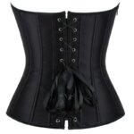 Corsé por encima del busto para mujer, Top de satén blanco y negro, corpiño sencillo y elegante, faja gótica con cremallera en la cintura, ropa moldeadora Sexy - Imagen 4