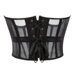 Corsé de malla transparente para mujer, corpiño de entrenamiento de cintura con cremallera, moldeador Sexy, Top corto dulce para Club nocturno - Imagen 3