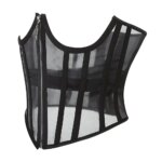 Corsé de malla transparente para mujer, corpiño de entrenamiento de cintura con cremallera, moldeador Sexy, Top corto dulce para Club nocturno - Imagen 2