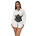Corsé de malla transparente para mujer, corpiño de entrenamiento de cintura con cremallera, moldeador Sexy, Top corto dulce para Club nocturno - Imagen 5