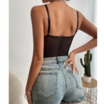 Body de encaje Sexy para mujer, Top elegante para mujer, monos acanalados ajustados lisos para verano 2025 - Imagen 2