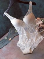 Body de encaje sexy con tirantes huecos para mujer, lencería, top moldeador, sujetador, ropa de casa con estampado floral de ... - Imagen 4