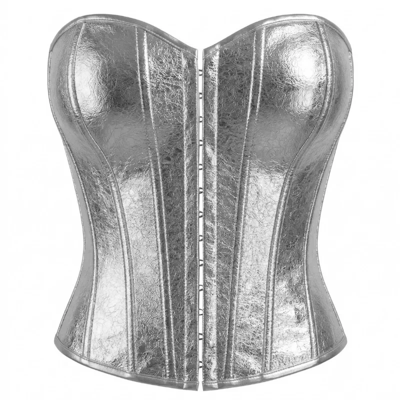 35463-dvvhyu.jpg Top corsé de lentejuelas plateadas, sin tirantes, estilo gótico Y2K, para fiestas, festivales, discotecas, ajustado al cuerpo, chaleco delgado para mujer - Imagen 1