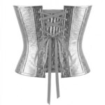 Top corsé de lentejuelas plateadas, sin tirantes, estilo gótico Y2K, para fiestas, festivales, discotecas, ajustado al cuerpo, chaleco delgado para mujer - Imagen 2