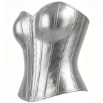 Top corsé de lentejuelas plateadas, sin tirantes, estilo gótico Y2K, para fiestas, festivales, discotecas, ajustado al cuerpo, chaleco delgado para mujer - Imagen 3
