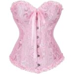 Corsé para mujer, Top de Jacquard, corpiño por encima del busto, lencería victoriana Sexy con cordones florales, disfraz de vasco gótico Vintage Korset