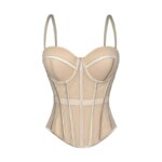 Corsé de malla transparente sexy para mujer, elegante top corto moldeador de cintura, bustier para mujer, top corto de noche para chicas, moldeador de cuerpo corto para mujer - Imagen 2