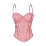 Corsé de malla transparente sexy para mujer, elegante top corto moldeador de cintura, bustier para mujer, top corto de noche para chicas, moldeador de cuerpo corto para mujer - Imagen 5