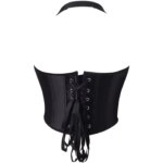 Top corsé de cuero sintético con cuello halter para mujer, con hebilla frontal, cordones en la espalda y diseño que estiliza la cintura. Bustier sexy para uso diario o en fiestas. - Imagen 2