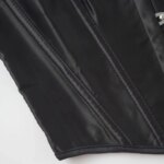 Top corsé de cuero sintético con cuello halter para mujer, con hebilla frontal, cordones en la espalda y diseño que estiliza la cintura. Bustier sexy para uso diario o en fiestas. - Imagen 5