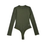 Mono de manga larga con cuello redondo de malla para mujer, ropa Sexy Retro, Jersey, Top Sexy - Imagen 5