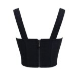 Top Corsé Negro Sexy para Mujer, con Aros, Tirantes Anchos y Cordones, Estilo Gótico, Ropa de Club, Fiesta, Rave - Imagen 3