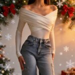 Conjunto de tres piezas para mujer: Bodysuits nuevos de primavera, sexy, sin espalda, corsé ajustado, moda cruzada, mangas largas, ropa casual elegante para dama. - Imagen 4