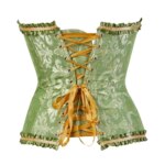 Corsé Overbust para mujer Korset Basques Top de encaje floral Bustier Jacquard Lencería Corselet - Imagen 5