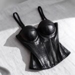 Top corsé de piel sintética de cocodrilo para mujer, con tirantes finos ajustables, bustier moldeador, ceñido a la cintura, para fiesta nocturna, crop top C