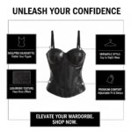 Top corsé de piel sintética de cocodrilo para mujer, con tirantes finos ajustables, bustier moldeador, ceñido a la cintura, para fiesta nocturna, crop top C - Imagen 5