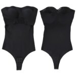 Body sin tirantes con hombros descubiertos para mujer, Top de tubo con corpiño, cierre frontal, ropa moldeadora con Control de barriga, ropa interior acolchada extraíble, S-4XL - Imagen 6