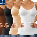 Camisola transpirable para mujer, 2 uds., Tops moldeadores con control de abdomen, sujetador incorporado, camiseta sin mangas moldeadora, corsé adelgazante