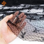 0,5/1/3/5m blanco y negro malla elástica tela de tul lazo Jacquard elástico encaje corsé red para costura DIY vestido de mujer ropa interior