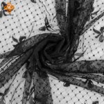 0,5/1/3/5m blanco y negro malla elástica tela de tul lazo Jacquard elástico encaje corsé red para costura DIY vestido de mujer ropa interior - Imagen 2