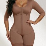 Faja colombiana de alta compresión para mujer con sujetador incorporado, moldeadora de abdomen y glúteos, y realzadora de caderas anchas.