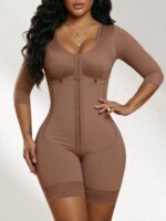 Faja colombiana de alta compresión para mujer con sujetador incorporado, moldeadora de abdomen y glúteos, y realzadora de caderas anchas.