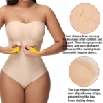 Body Sexy de S-4XL para mujer, ropa moldeadora con Control de barriga, Tanga con cierre frontal, levantador de glúteos, correa extraíble, moldeador de cuerpo completo acolchado - Imagen 3