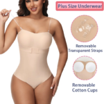 Body Sexy de S-4XL para mujer, ropa moldeadora con Control de barriga, Tanga con cierre frontal, levantador de glúteos, correa extraíble, moldeador de cuerpo completo acolchado - Imagen 2