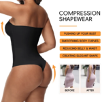 Body Sexy de S-4XL para mujer, ropa moldeadora con Control de barriga, Tanga con cierre frontal, levantador de glúteos, correa extraíble, moldeador de cuerpo completo acolchado - Imagen 4