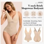 Body moldeador para mujer, Control de barriga, cuello en V, diseño cruzado, moldeador de levantamiento de glúteos, Invisible para uso diario - Imagen 3