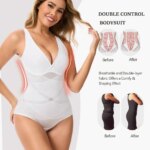 Body moldeador para mujer, Control de barriga, cuello en V, diseño cruzado, moldeador de levantamiento de glúteos, Invisible para uso diario - Imagen 4