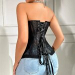 Corsés de encaje de verano para mujer, camisas, tops, bustiers, ropa de calle, corsés sexy con vendaje, blusas - Imagen 5