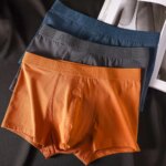 3 unids/pack 100% Boxers antibacterianos de algodón Hombre de doble capa transpirable higroscópico U bolsa ropa interior bragas de moda para Hombre