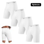 4 unidades de calzoncillos tipo bóxer de algodón blanco para hombre, de pierna larga, ropa interior masculina, bragas de alta calidad, cómodos y con un ajuste perfecto.