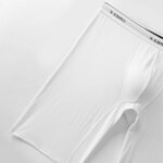 4 unidades de calzoncillos tipo bóxer de algodón blanco para hombre, de pierna larga, ropa interior masculina, bragas de alta calidad, cómodos y con un ajuste perfecto. - Imagen 6