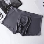 Ropa interior ultrafina de seda de hielo suave para hombre, Boxers deportivos sin costuras para Fitness, pantalones cortos de secado rápido de talla grande, 3 uds. - Imagen 2