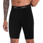 2 unidades de calzoncillos tipo bóxer de algodón negro para hombre, de tejido suave, con pernera larga, diseño clásico, ropa interior masculina de alta calidad, calzoncillos cómodos. - Imagen 4