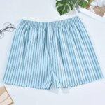 Ropa interior para hombre, Boxers, pantalones cortos, calzoncillos informales de algodón para dormir, ropa de casa para hombre, bragas con flechas, ropa interior holgada y cómoda a rayas a cuadros - Imagen 3