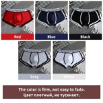 1/4 Uds. Ropa interior para hombre, Boxers de algodón, Boxershorts sólidos transpirables, calzoncillos de talle medio para hombre, pantalones cortos de tendencia para hombre, pantalones cortos para hombre - Imagen 4
