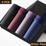 4 unids/lote de bragas para hombre, calzoncillos de seda helada, pantalones cortos transpirables de verano para hombre, Boxers, ropa interior para hombre con agujero de bambú, talla grande 2XL-6XL