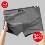 MiiOW, 3 Piezas de Bóxers de Algodón Suave para Hombre, Ropa Interior Masculina con Protección Antibacterial 10A, Calzoncillos Transpirables para Hombre