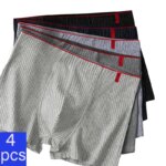 4 unids/lote Boxer para hombre, bragas sexis a rayas, ropa interior, bragas sexis, calzoncillos, pantalones cortos, ropa interior de moda, Boxers de lencería, calzoncillos