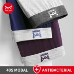 MiiOW 3 uds 40S Boxers de Modal para hombre, ropa interior de malla transpirable, bragas para hombre, Boxershorts 3A, calzoncillos antibacterianos de grafeno para hombre