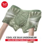 MiiOW - Paquete de 3 Calzoncillos Bóxer de Seda de Hielo para Hombre, Transpirables, con Entrepierna Antibacterial 10A