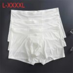 Ropa interior de seda helada para hombre, Boxers sexys sin costuras, calzoncillos masculinos de talla grande, pantalones cortos ultrafinos, 3 uds.
