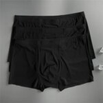 Ropa interior de seda helada para hombre, Boxers sexys sin costuras, calzoncillos masculinos de talla grande, pantalones cortos ultrafinos, 3 uds. - Imagen 2