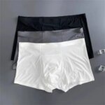 Ropa interior de seda helada para hombre, Boxers sexys sin costuras, calzoncillos masculinos de talla grande, pantalones cortos ultrafinos, 3 uds. - Imagen 3